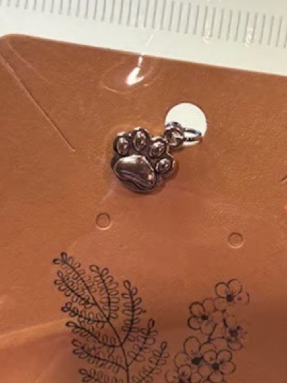 Paw print silver clip charm